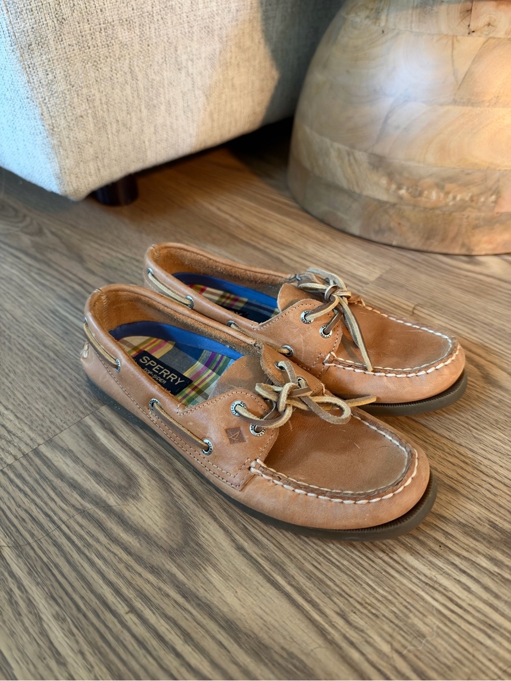 Sperry Authentic Original 2-Eye Boat Shoes Tan Leather Women’s 7.5